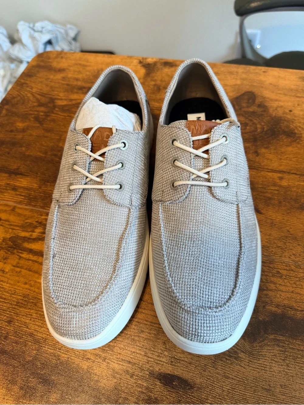 Casual Men's Knit Lace-Up Sneakers in Light Gray 9M